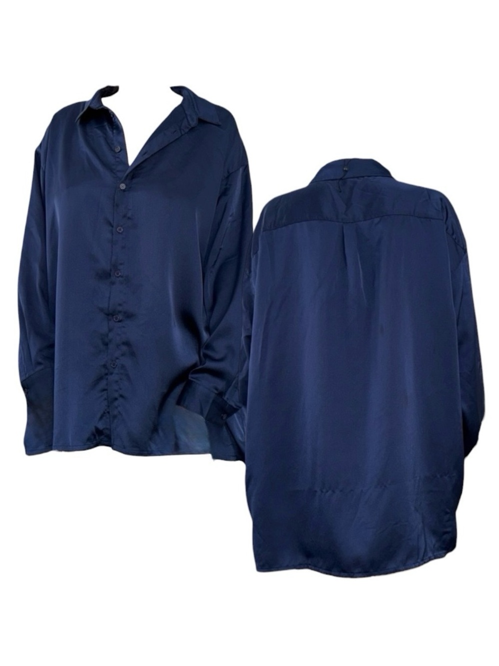 Missguided Deep Blue Button Down Shirt